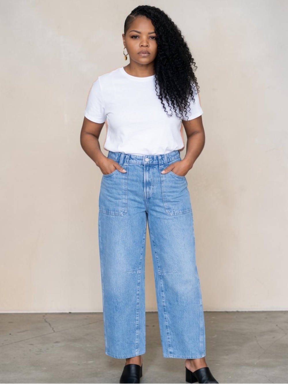 Free Assembly Women's Cropped Carpenter Barrel Jeans, 27" Inseam